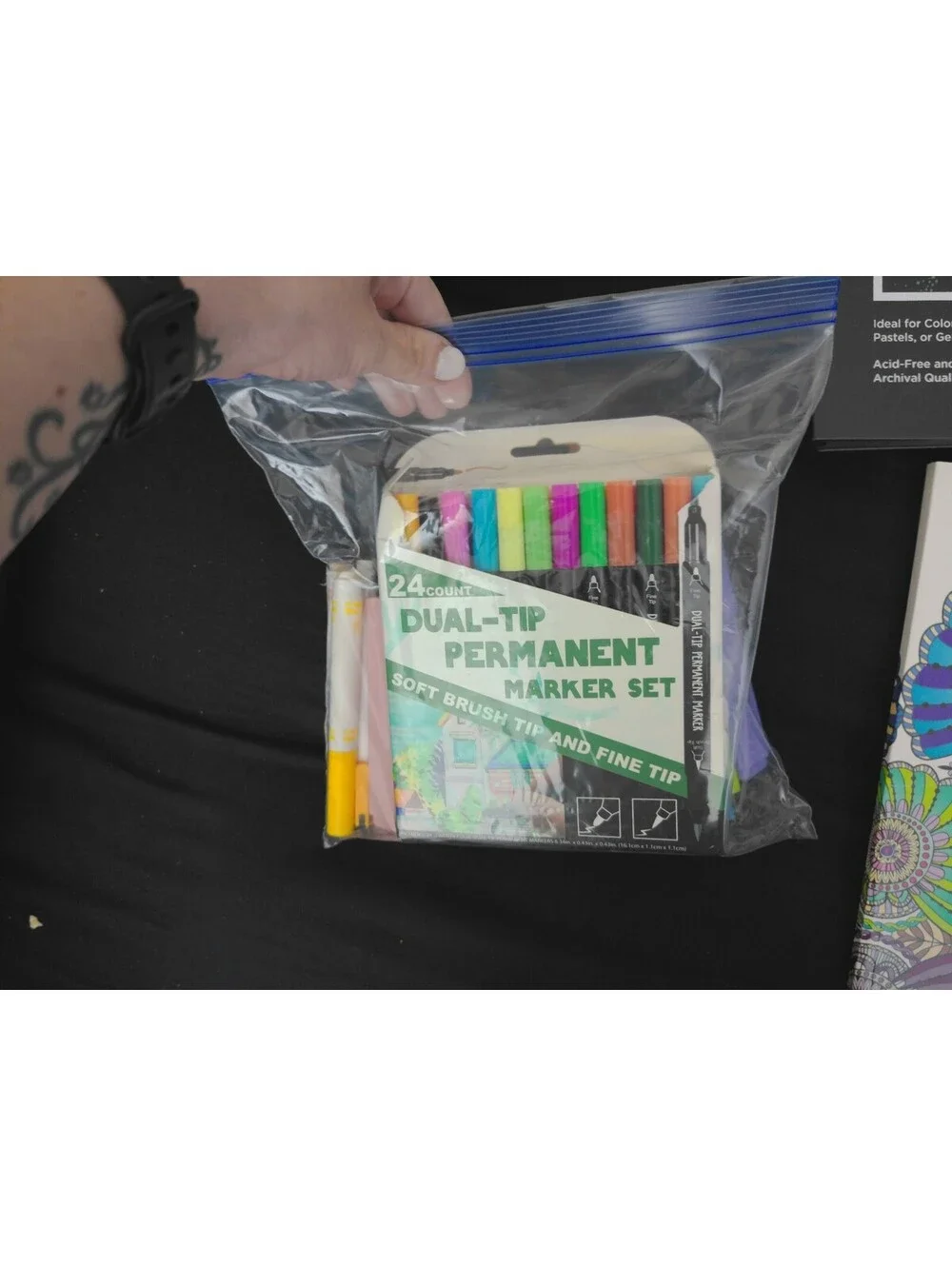 Adult Coloring Book & Art Supply Lot Mandalas Markers Crayons Pencils Bundle